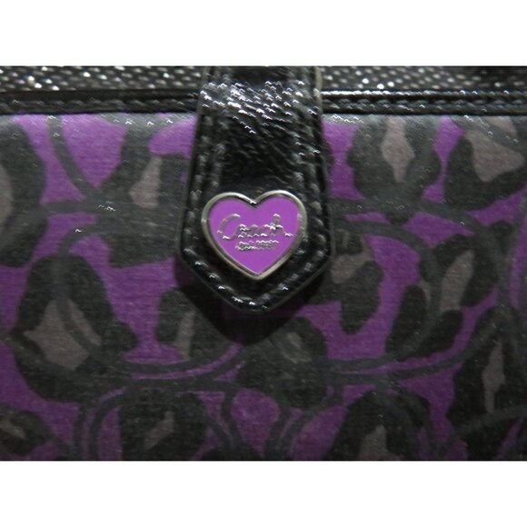 Coach Poppy Daisy Purple Ocelot Print Crossbody Bag F20024 with matching wallet - Picture 15 of 15